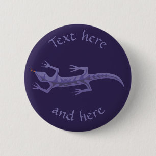 Badge Rond 5 Cm Lizard Mauve