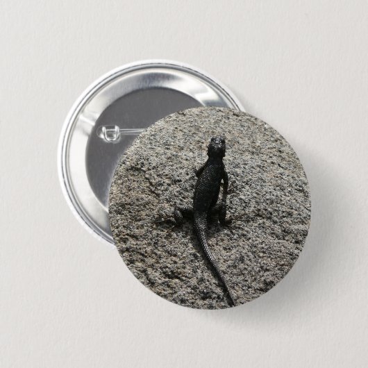 Badge Rond 5 Cm Lizard noir (Devant & derrière)