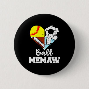 Badge Rond 5 Cm Ll Memaw Drôle de Foot Soccer Footll Douce Volleyl