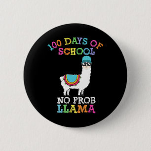 Badge Rond 5 Cm Llama 100 Jours De Professeur D'École