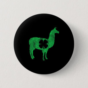 Badge Rond 5 Cm Llama Alpaca Cadeau St Patricks Day Trèfle Clou T