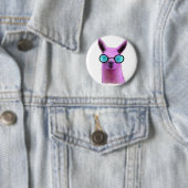 Badge Rond 5 Cm Llama cool rose ! (En situation)