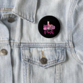 Badge Rond 5 Cm Llama De Sensibilisation Des Femmes En Octobre Nou (En situation)