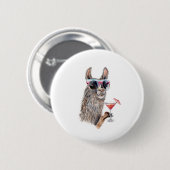 Badge Rond 5 Cm Llama de vacances (Devant & derrière)