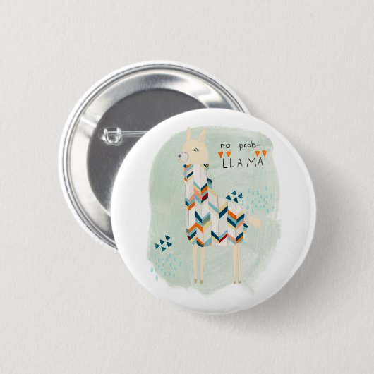 Badge Rond 5 Cm Llama Squad - Pas de Prob-llama (Devant & derrière)