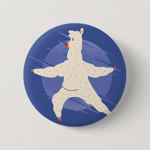 Badge Rond 5 Cm Llama Yoga