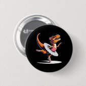 Badge Rond 5 Cm Llerina T-rex dansant  (Devant & derrière)