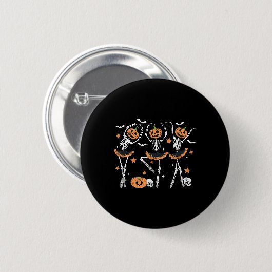 Badge Rond 5 Cm Llet Citrouille Squelette effrayant Halloween Homm (Devant & derrière)