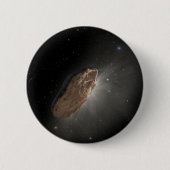 Badge Rond 5 Cm L'objet interstellaire Wayward Oumuamua. (Devant)