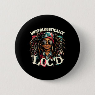 Badge Rond 5 Cm Loc'd Black Afro Queen Hist