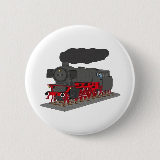 Badge Rond 5 Cm Locomotive à vapeur (Devant)