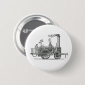 Badge Rond 5 Cm Locomotive à vapeur précoce (Devant & derrière)