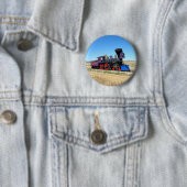 Badge Rond 5 Cm Locomotive Steam Engine Train Photo (En situation)