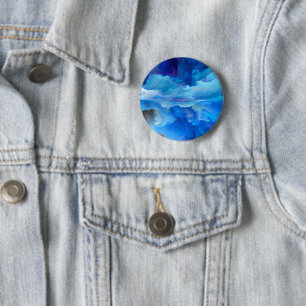 Badge Rond 5 Cm L'oeuvre d'art abstraite de nuages colorés surréal