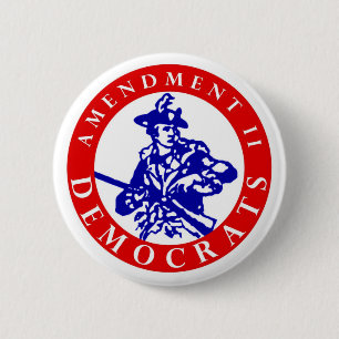 Badge Rond 5 Cm Logo 2,25" de l'amendement II Démocrate bouton