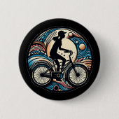 Badge Rond 5 Cm Logo Abstrait Vélo moderne pour Femmes (Devant)
