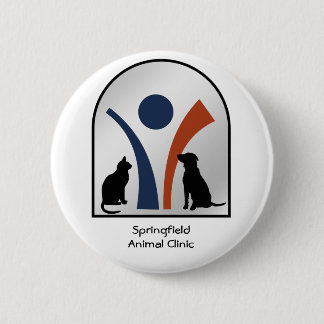 Badge Rond 5 Cm Logo animal vétérinaire avec le chat et le chien