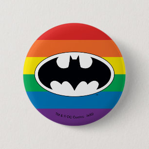 Badge Rond 5 Cm Logo Arc-en-ciel Batman