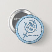 Badge Rond 5 Cm Logo bleu 2 de bouton de PMS (Devant & derrière)
