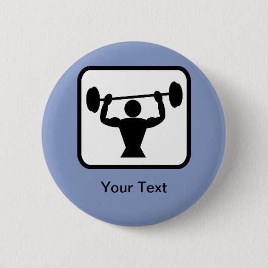 Badge Rond 5 Cm Logo Bodybuilder / Weightlifter personnalisable (Devant)