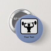 Badge Rond 5 Cm Logo Bodybuilder / Weightlifter personnalisable (Devant & derrière)