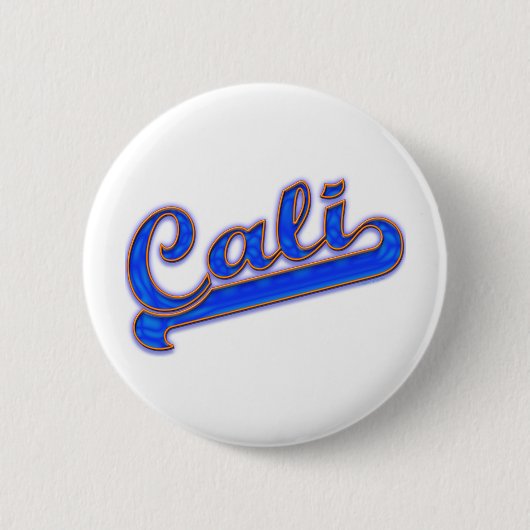 Badge Rond 5 Cm Logo Cali Vague Bleue (Devant)