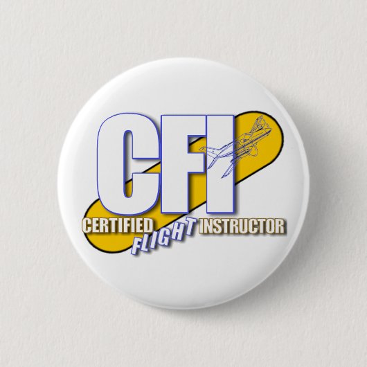 BADGE ROND 5 CM LOGO CFI - INSTRUCTEUR DE VOL CERTIFIÉ (Devant)