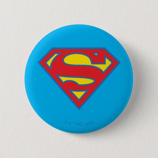 Badge Rond 5 Cm Logo classique Supergirl avec fond bleu (Devant)