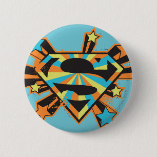 Badge Rond 5 Cm Logo coloré d'étoiles de Supergirl