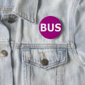 Badge Rond 5 Cm Logo d'AUTOBUS - violette (En situation)