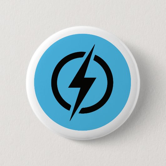 Badge Rond 5 Cm Logo de bleu de boulon (Devant)