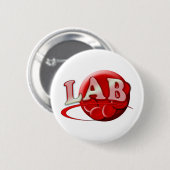BADGE ROND 5 CM LOGO DE BOUCHON DE LABORATOIRE RBC MLT - CLINIQUE  (Devant & derrière)