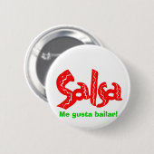 Badge Rond 5 Cm Logo de danse de Salsa (Devant & derrière)