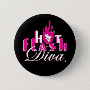 Badge Rond 5 Cm Logo de diva de bouffée de chaleur pour Bkg fonc
