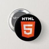 Badge Rond 5 Cm Logo de HTML 5 (Devant & derrière)