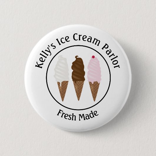 Badge Rond 5 Cm Logo de Ice Cream Parlor (Devant)