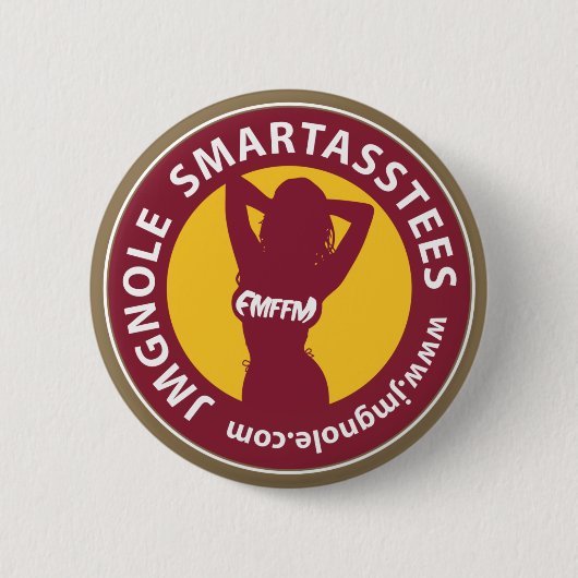 Badge Rond 5 Cm Logo de JMGNole SmartAssTees - or (Devant)
