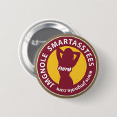 Badge Rond 5 Cm Logo de JMGNole SmartAssTees - or (Devant & derrière)