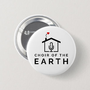Badge Rond 5 Cm Logo de la Chorale de la Terre - blanc -