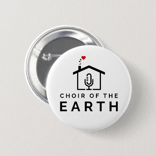 Badge Rond 5 Cm Logo de la Chorale de la Terre - blanc - (Devant & derrière)
