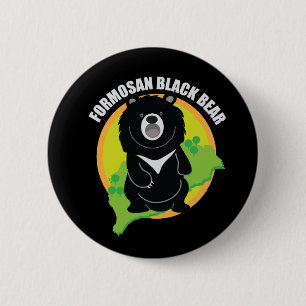 Badge Rond 5 Cm Logo de l'ours noir de Taïwan
