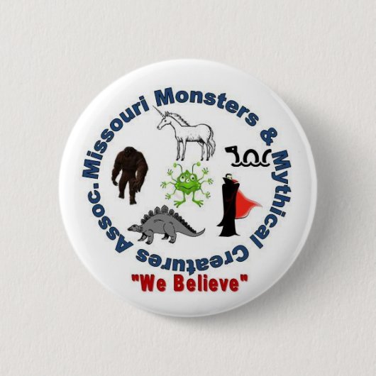 Badge Rond 5 Cm Logo de monstres du Missouri et de créatures (Devant)