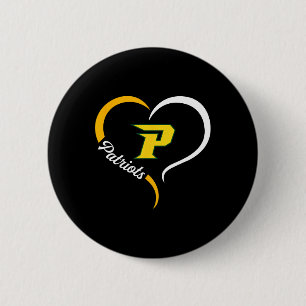 Badge Rond 5 Cm Logo de Patriotes de Pinecrest Slogan demi-coeur