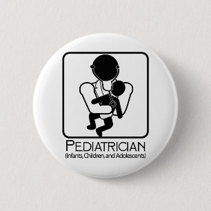 Badge Rond 5 Cm LOGO de pédiatre - docteur aux nourrissons,