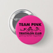 Badge Rond 5 Cm Logo de rectangle de TeamPink (Devant & derrière)