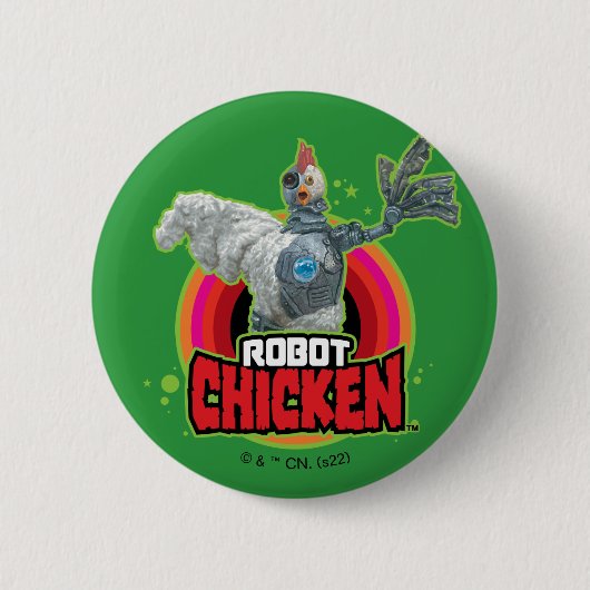 Badge Rond 5 Cm Logo de Robot Chicken Character (Devant)