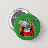 Badge Rond 5 Cm Logo de Robot Chicken Character (Devant & derrière)