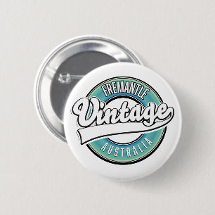 Badge Rond 5 Cm Logo de style vintage Fremantle Australie.