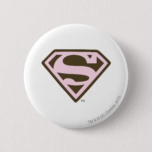 Badge Rond 5 Cm Logo de Supergirl Pink and Brown (Devant)