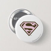 Badge Rond 5 Cm Logo de Supergirl Pink and Brown (Devant & derrière)